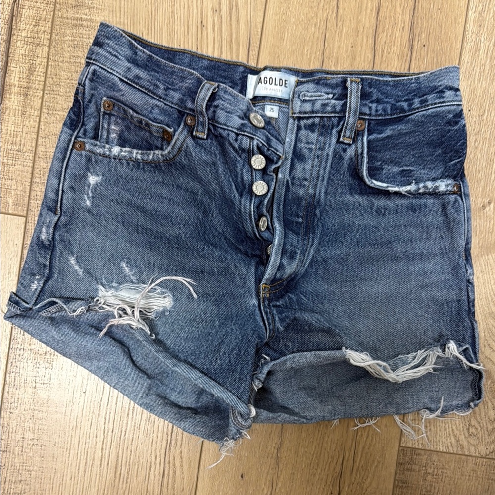 AGOLDE Women's Blue Denim Shorts
